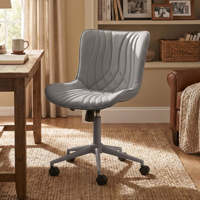 Brionni Upholstered Task Chair Swivel Executive Chair Faux Leather Home Office Chair with Wheels