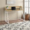 Edouard Small Hutch Natural Finish Computer Desk With Metal Leg, 38.96" H X 47.07" W X 23.59" D