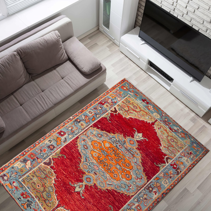 Tapis à motif floral non tissé Floral, Rectangle 5 pi 11 po x 9 pi 2 po