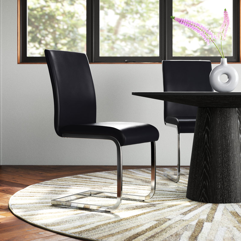 Chaise d'appoint rembourrée Steelman, Noir, Argent