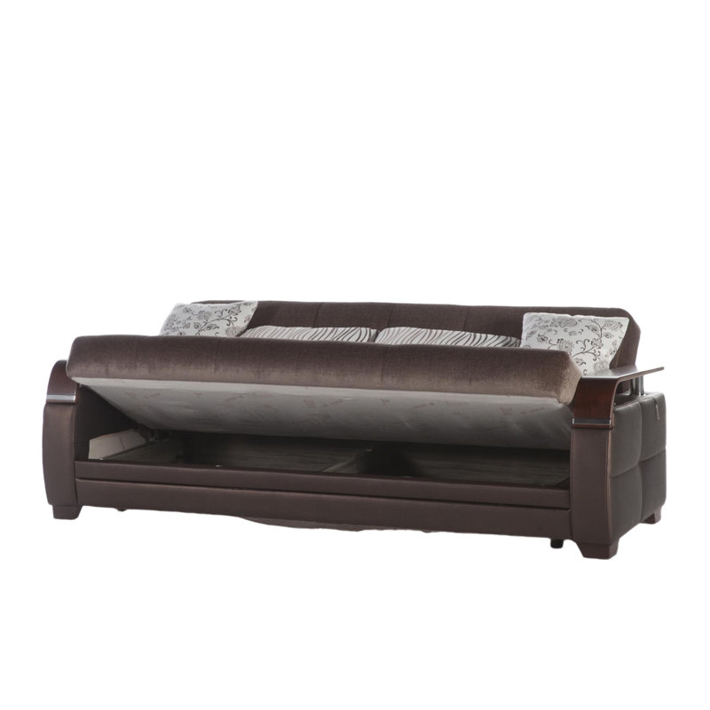 Canapé naturel brun Colins, Polyester 100 % gris foncé