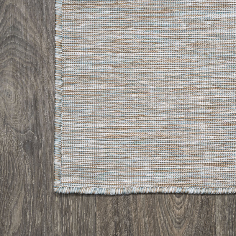 Tapis intérieur / extérieur gris Ammons Modern Flatweave, Carré 6 pi 7 po
