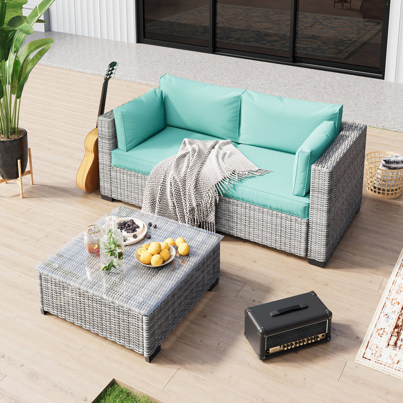 𝗣𝗿𝗲- 𝗮𝘀𝘀𝗲𝗺𝗯𝗹𝗲𝗱 𝗖𝗵𝗮𝗶𝗿𝘀, Rattan Patio Furniture Sets Outdoor Sectional Conversation Sofa With Thick Cushions For Seating