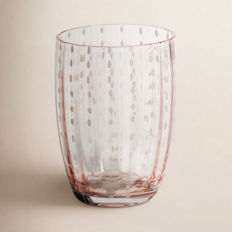 Verres à gobelet à pois blancs Oakes, ensemble de 4, Rose