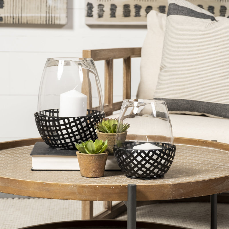 Reena Tabletop Hurricane, Black, 9.84" H x 7.67" W x 7.67" D