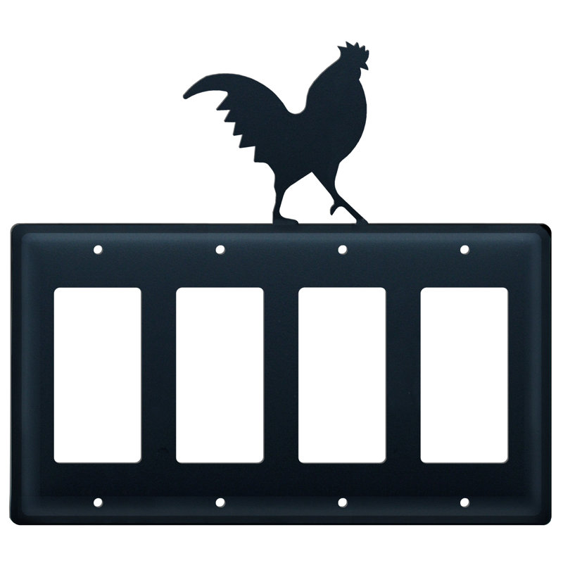 Rooster 4-Gang Rocker Wall Plate