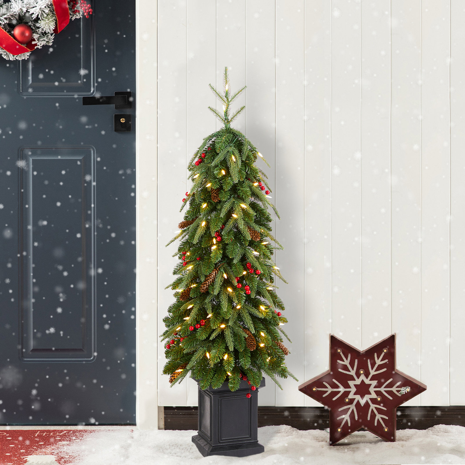 Pre-Lit Christmas Tree, 4'