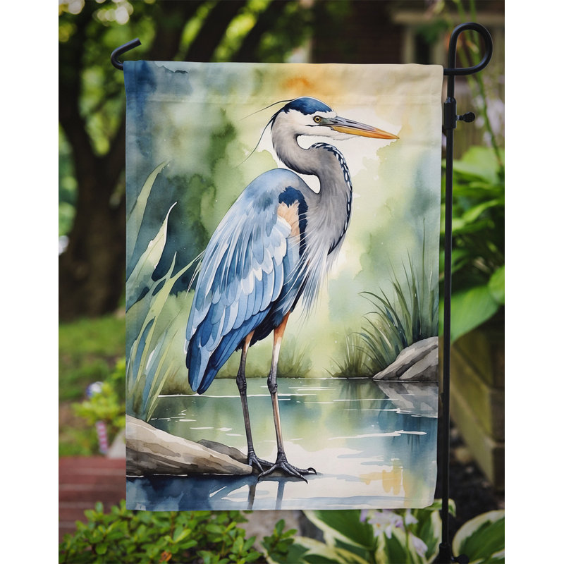 Drapeau de jardin Surfbird Bird, Grand héron bleu