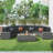8-pieces Outdoor Wicker Round Sofa Set, Half-Moon Sectional Sets All Weather, Curved Sofa Set With Rectangular Coffee Table, PE Rattan Water-resistant and UV Protected, Movable Cushion-930410955