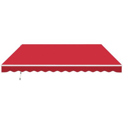 Patio Retractable Awning with Manual Crank, Exterior Sun Shade