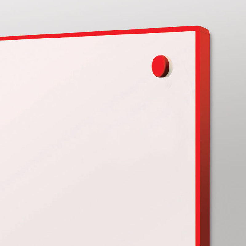 Wall Mounted Whiteboard, Red, 120 cm H x 180 cm W