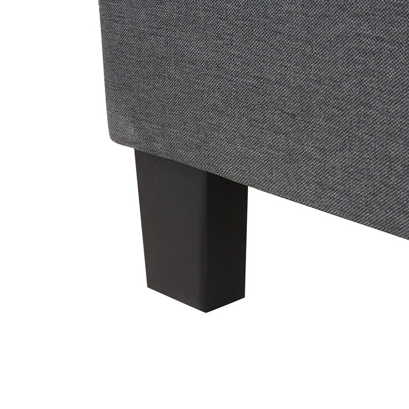 Ziemba Upholstered Twill Bed, Dark Grey