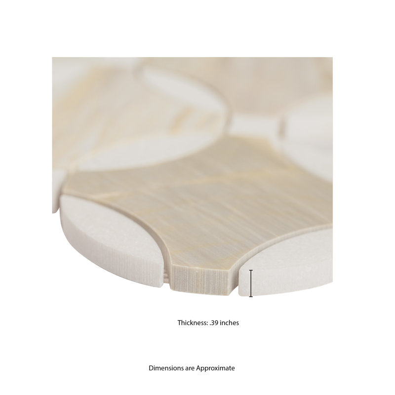 Selene Oro Camira 10 in. x 10 in. Polished Marble Mosaic Floor and Wall Tile