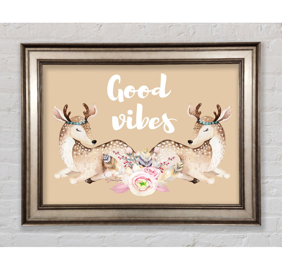 Good Vibes Woodland Animals - Einzelne Bilderrahmen Kunstdrucke