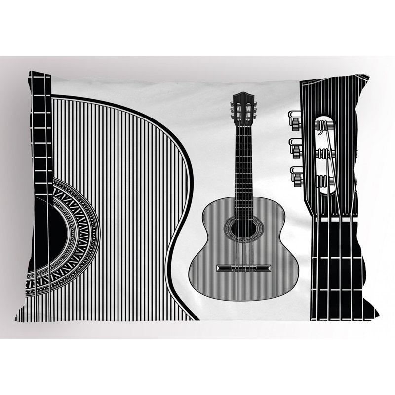 Black/White Polyester Microfiber Piece Sham, Twin