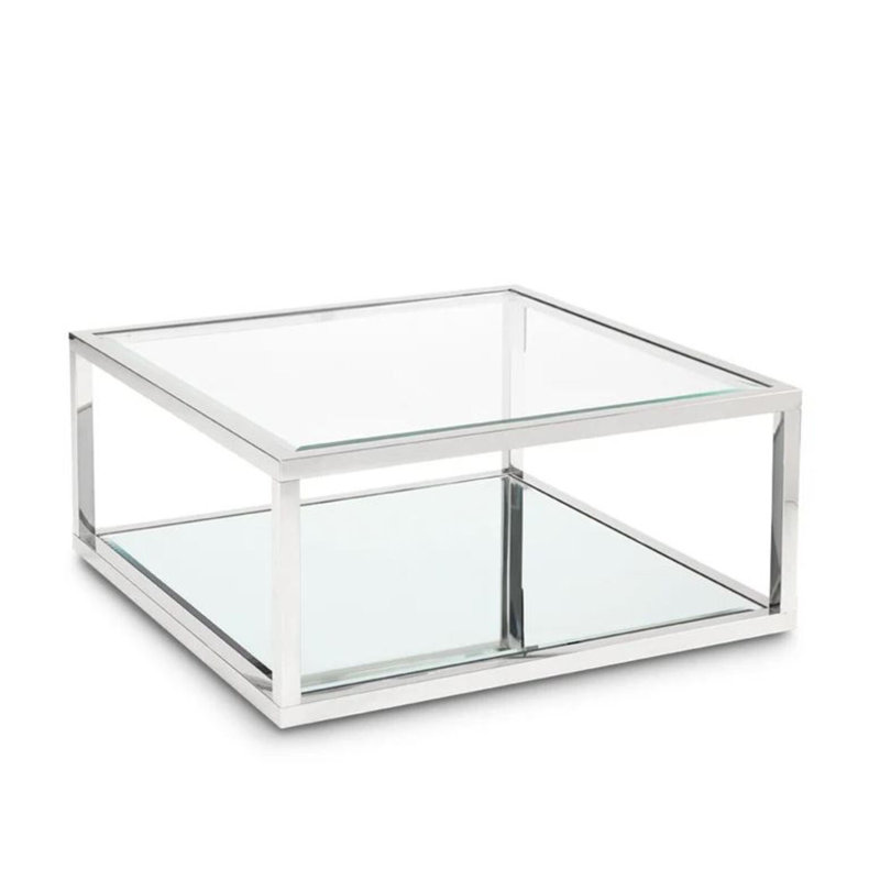 Table basse Paolo, H 16 po x L 33 po x l 33 po, Argent