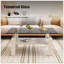 Table basse rectangulaire, plateau en verre trempé avec panneau de fibres à densité moyenne, table moderne pour le salon, verre-906403800-906403779