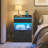 Nightstand With Charging Station and Led Lights
