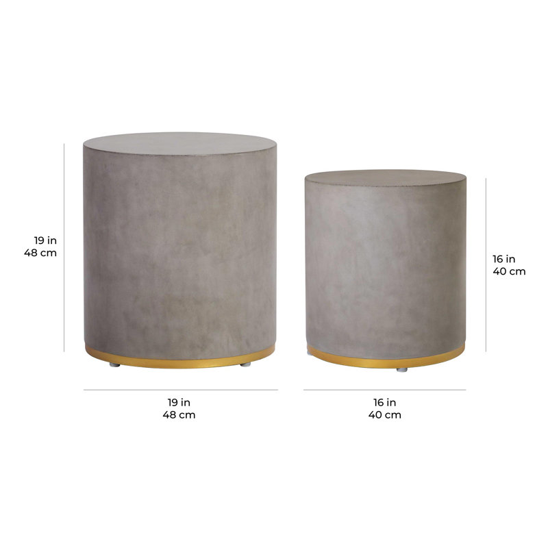 Perpetual Outdoor Round Side Table, Slate Gray