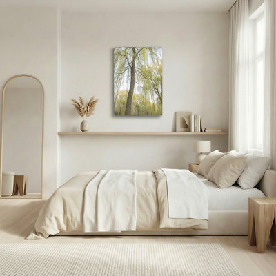Willow Tree Nature Scene Canvas Wrapped Wall Art Oil Painting Print Set Of 1