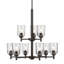 Lustre 9 lumières 26,5 "à 2 niveaux avec verre transparent-737229278