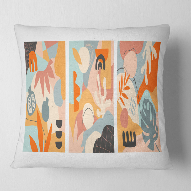 Coussin Minimalistic Compostion of Shapes VII - Modern Printed, 16" x 16"
