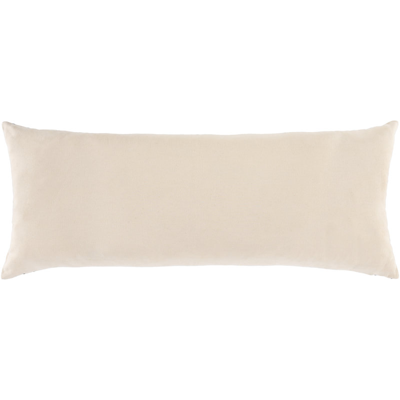 Beige and Black Cotton Lumbar Throw Pillow