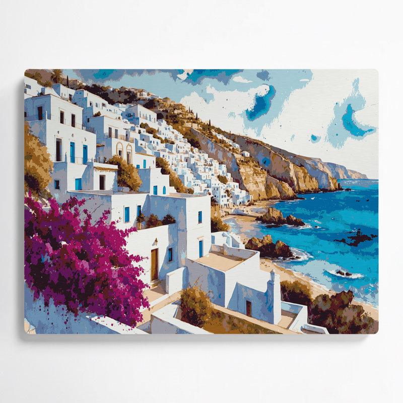 Art mural gris, villes, Ibiza, Espagne, H 11 po x l 14 po