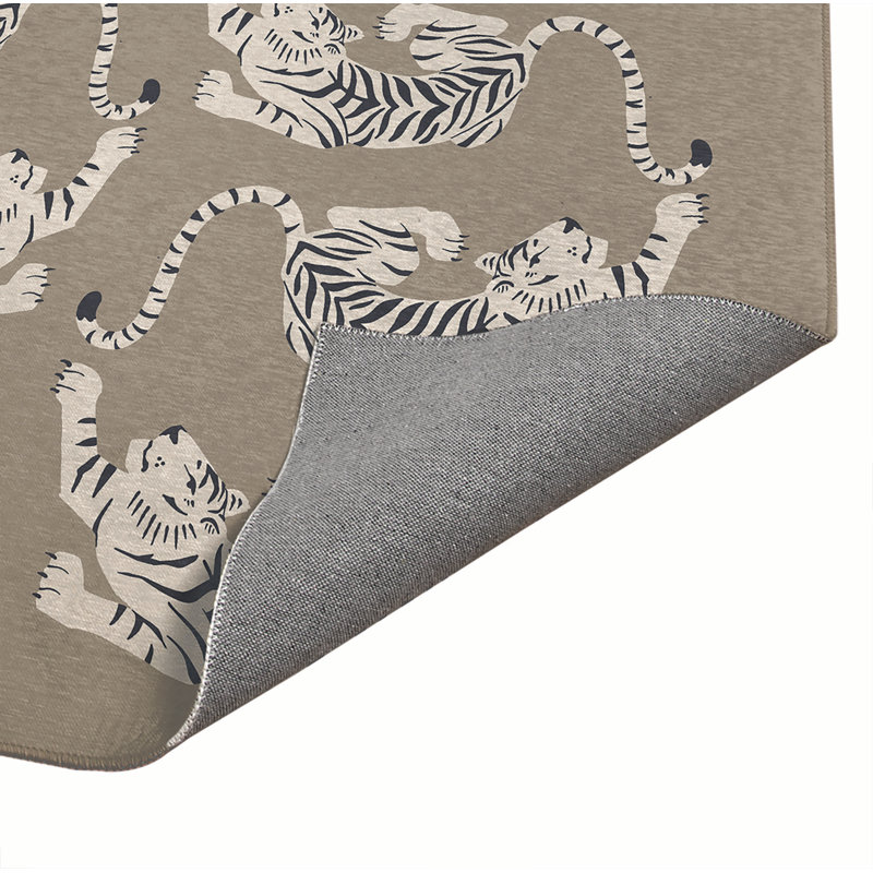 Tapis de cuisine Hey Tiger, Taupe, Rectangle 5 pi x 7 pi