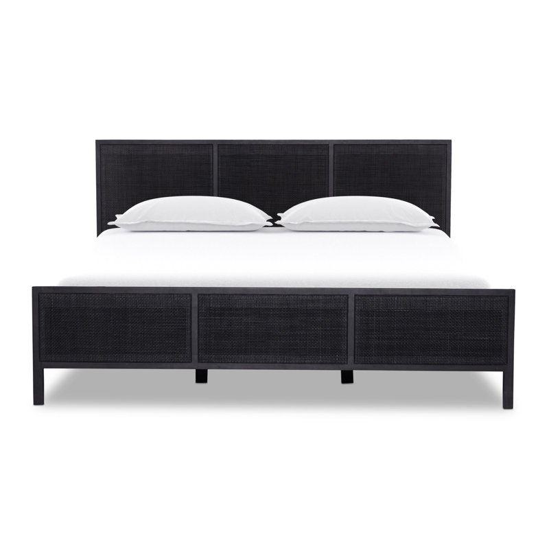 Sydney Bed, King, Black Wash W/ Black Cane