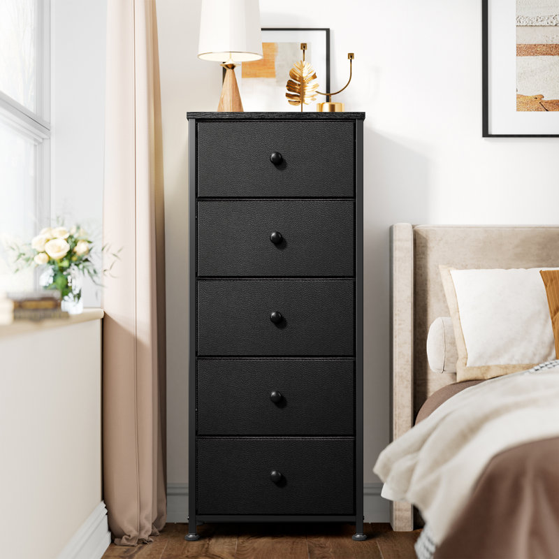 Ojaswi 5 Drawer 45.7Cm W Chest, Black