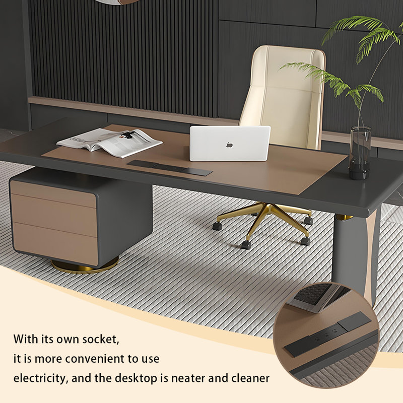 
Bureau moderne et minimaliste, H 29,53 po x l 62,99 po x P 31,5 po