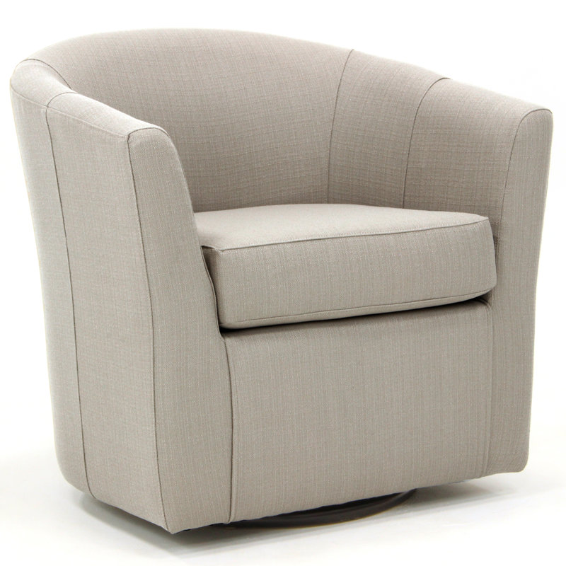Fauteuil demi-tonneau pivotant 31 po Hansell, Mélange de polyester souris