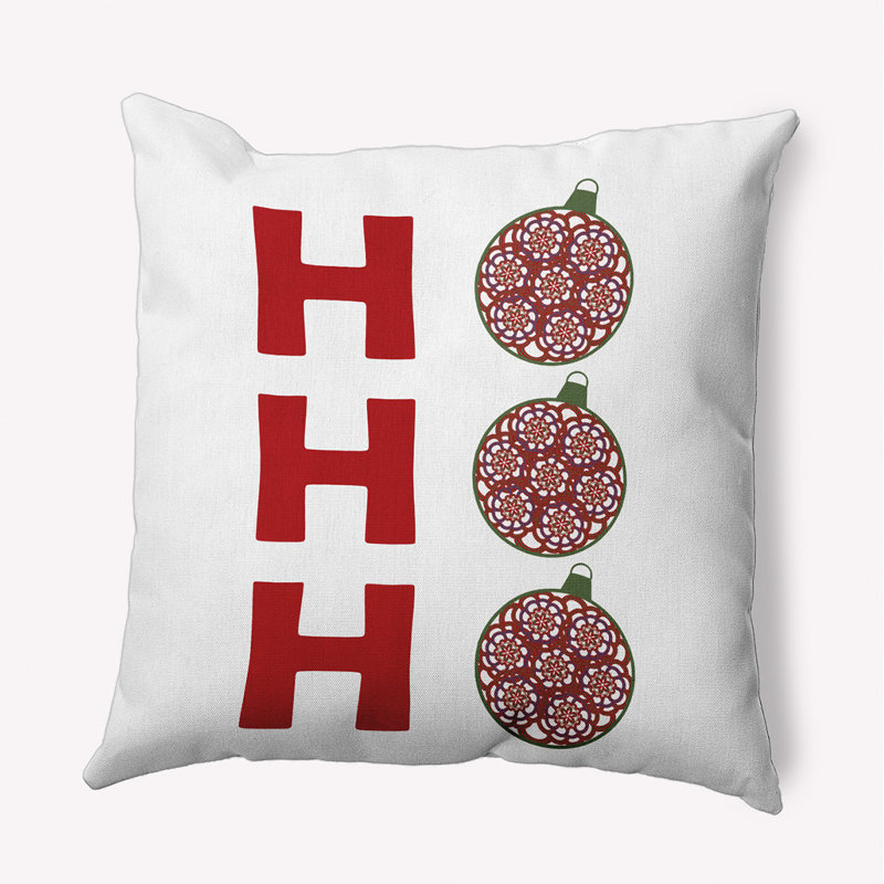 Coussin intérieur / extérieur Ho Ho Ho, H 20 po x l 20 po, Rouge