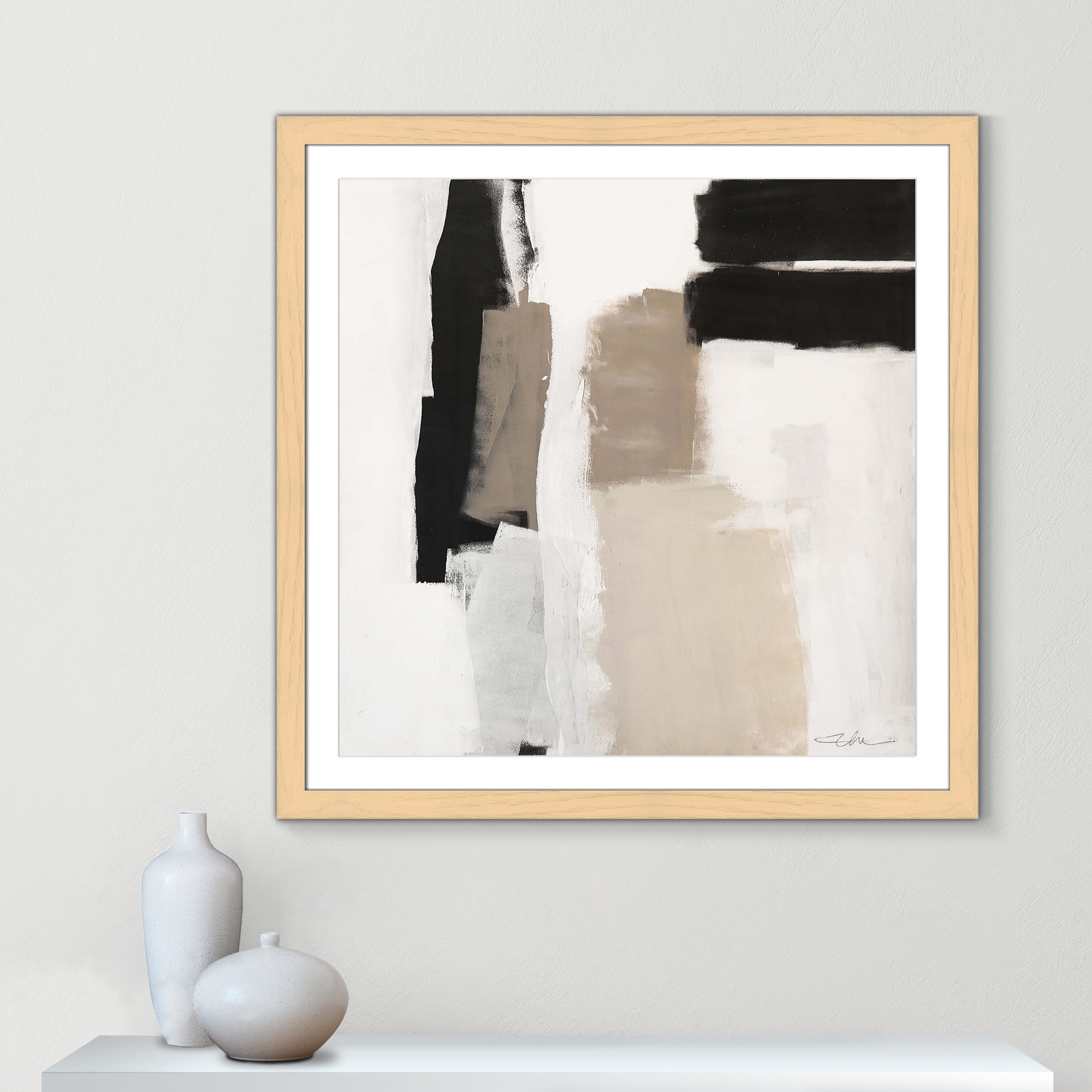 Earth Scapes II Print, 37.5" H x 37.5" W x 2" D, Natural Cube Framed