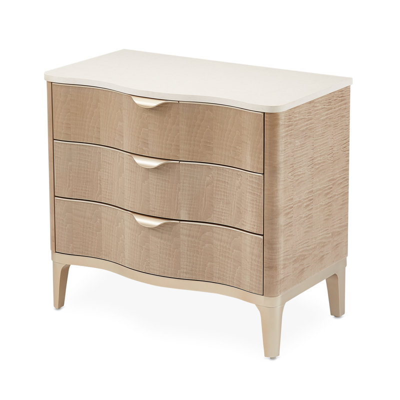 Malibu Crest 32.75'' W Nightstand, White/Blush
