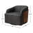 Broderic Faux Leather Swivel Barrel Chair-824554866