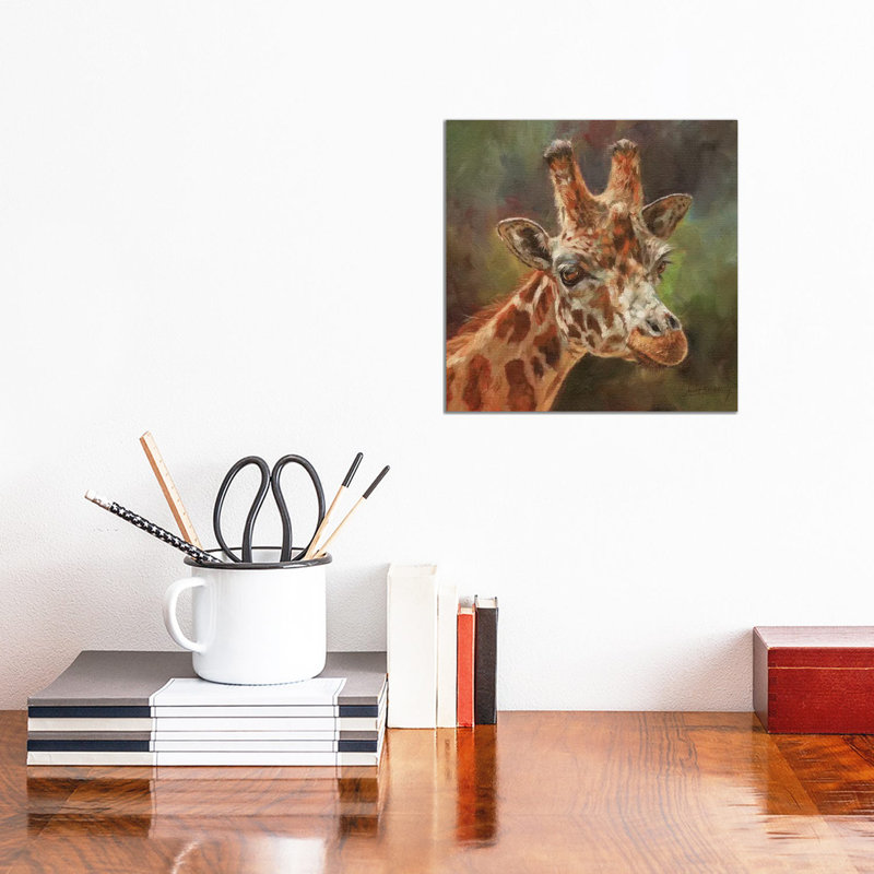 Giraffe Portrait II by David Stribbling - Wrapped Canvas Painting, 30.48 cm H x 30.48 cm W