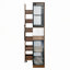 Vitrine de 70 pouces avec portes et lumières en verre, étagère de rangement coulissante multifonctionnelle, armoires de rangement en bois