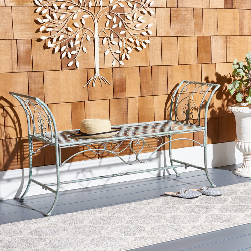 Banc de jardin en métal Geddes, Vert antique