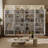  85.8" H X 70.8" W Rattan Tall Bookcase With 7 Shelves, Book Cabinet Storage Bookcase Set, with White Downlights For Living Room, Study