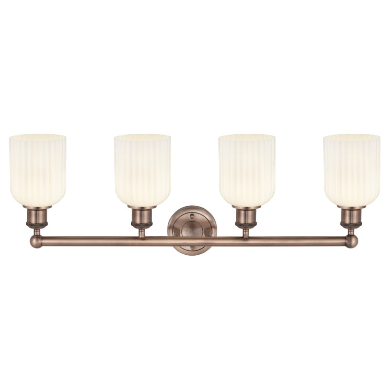 Fiennes 4 - Light Dimmable Vanity Light, Antique Copper, White