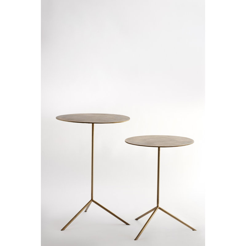 Alesha 2 Piece Nesting Tables, Brass