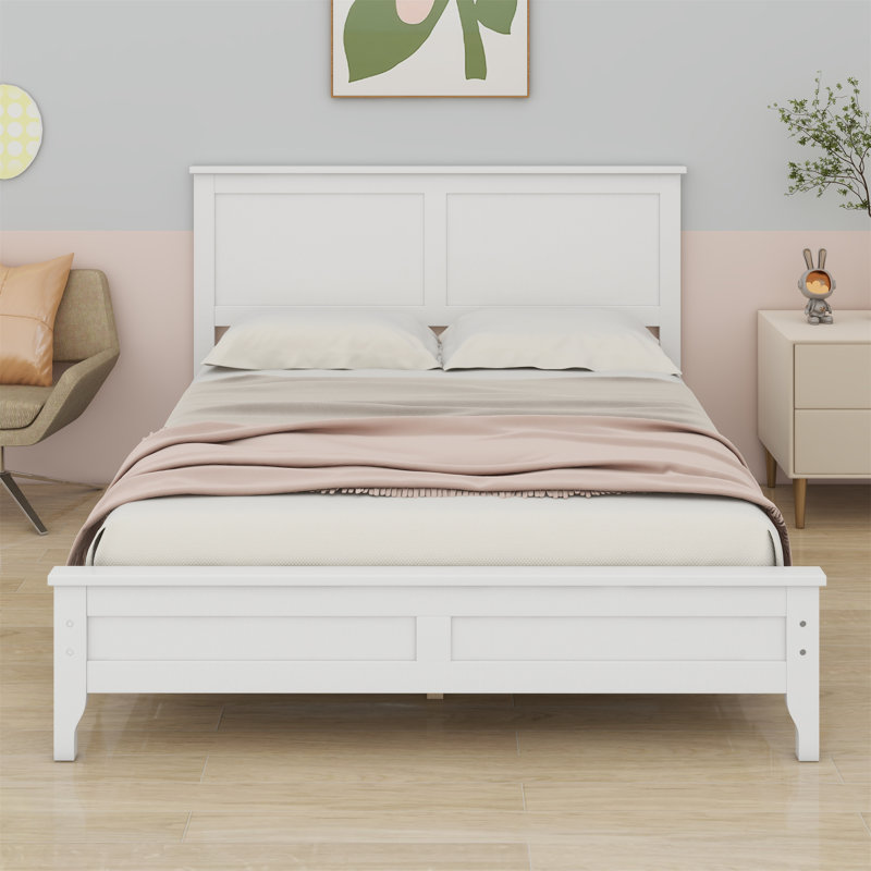 Lit plateforme Modern, Double, Blanc