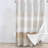 No Hook Shower Curtain With Snap In Liner Set Cotton And Linen Blend Shower Curtain For Bathroom Boho Beige Striped 75" L X 72" W