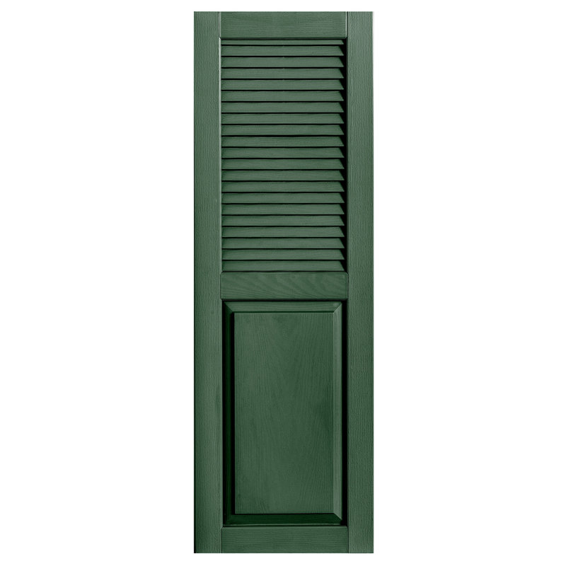 Paire de volets avec plateau à combinaison Cathedral, 12 po, 54 po, Vert