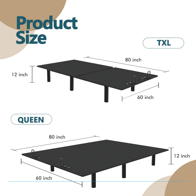 Adjustable Folding Bed Queen Size does not include mattress with remote control for remote control, Seidenberg, Queen
