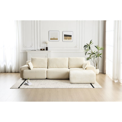 Pet - 3 Seat Corduroy Memory Foam , Modular, No Assembly For ' Rooms Grey Extra Deep Modular Sectional Multiple Spaces, Assembly,