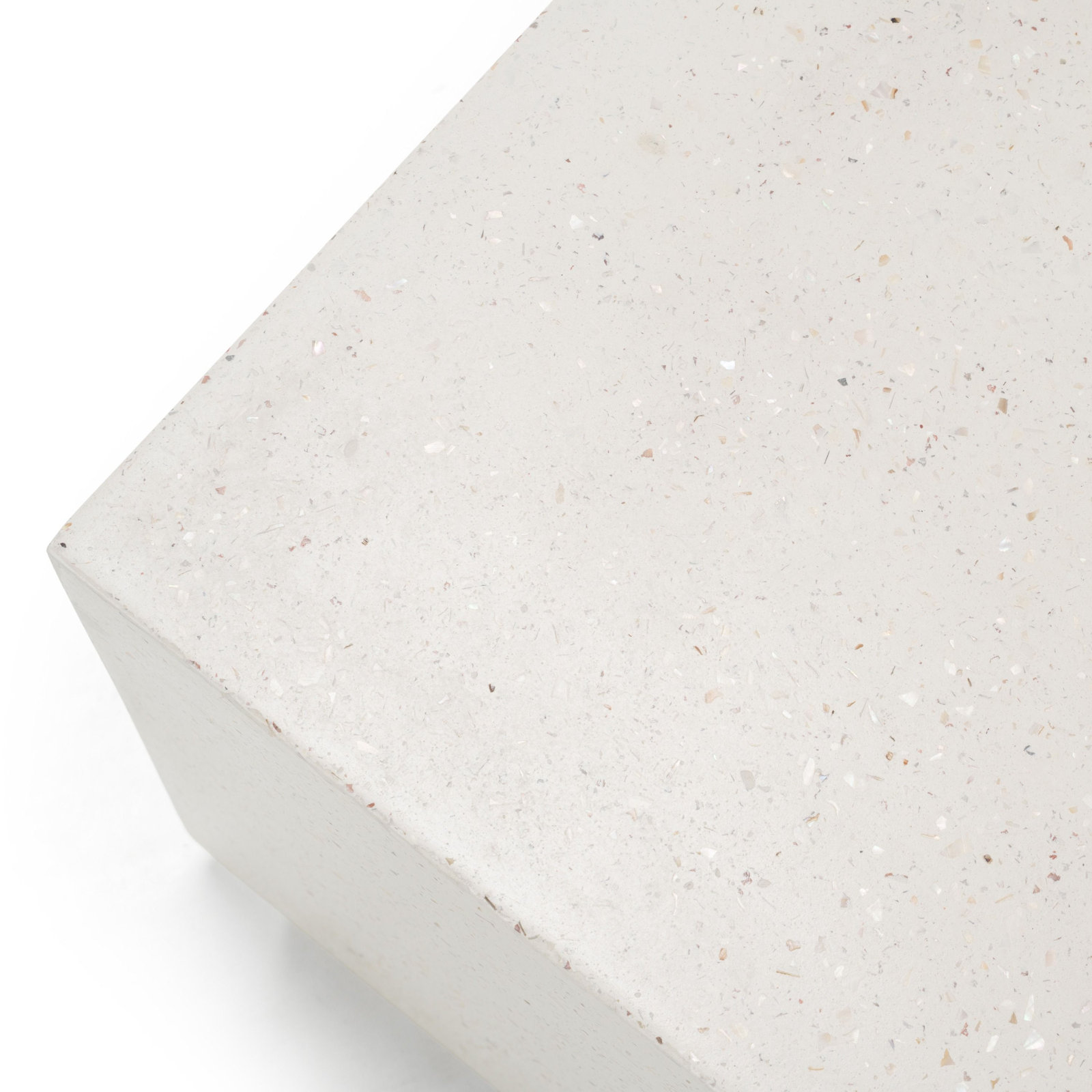 Polly 51" Concrete Coffee Table, White