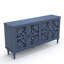 Buffet 63 "rétro sculpté avec tablettes réglables et pieds en bois massif, bleu-1052788250